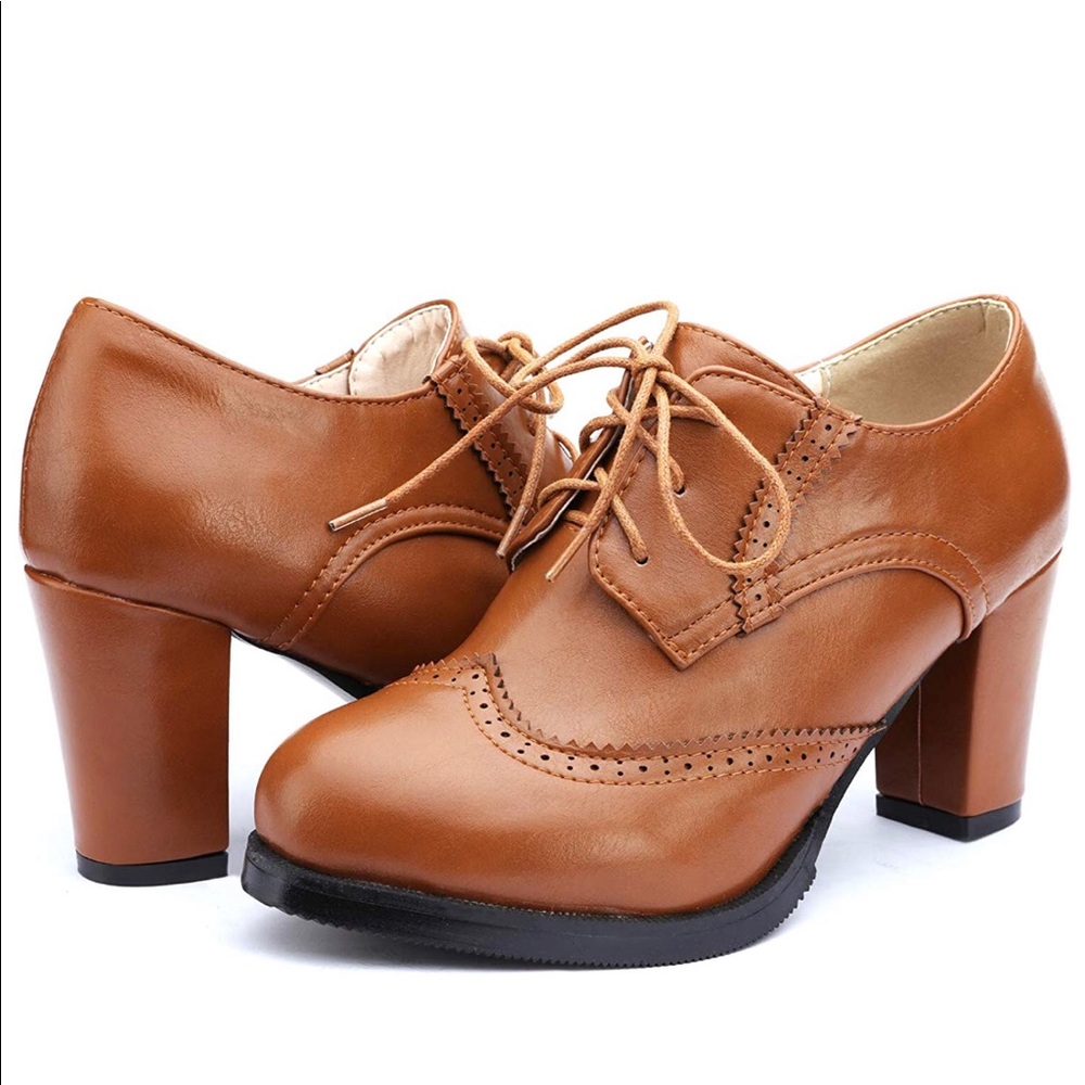 Oxford high heel shoes